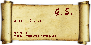 Grusz Sára névjegykártya